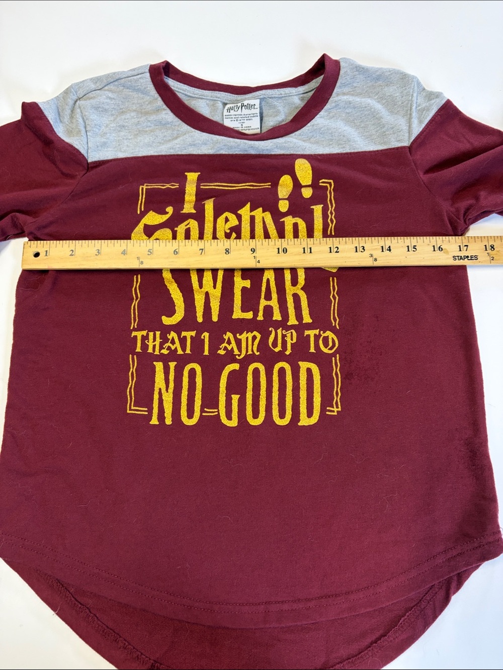Harry Potter I Solemnly Swear Graphic Sweatshirt Burgundy Size Small - Picture 4 of 5